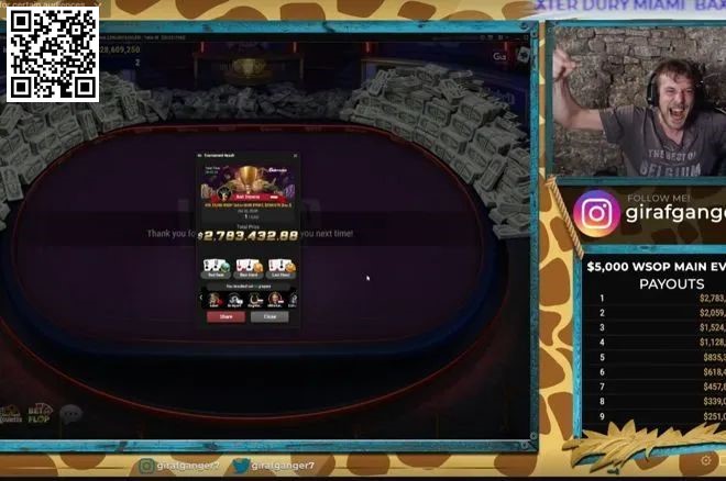 【GG扑克】简讯 | 中国选手Li Yagen在史上最大WSOP线上主赛获得亚军，奖金近1500万